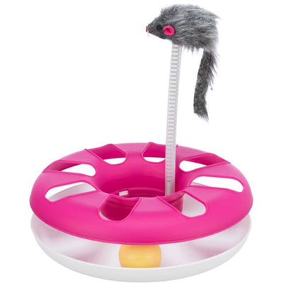 Trixie Cat Activity Crazy Circle With Plush Mouse Pink Default Title