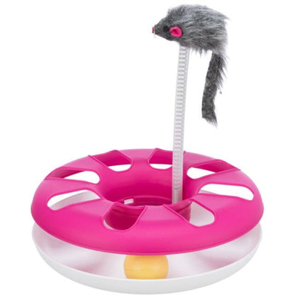 Trixie Cat Activity Crazy Circle With Plush Mouse Pink - Pets Perfect
