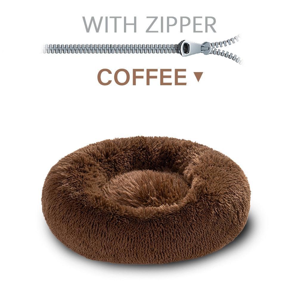 The Snugglepaws Plush Donut Pet Bed: Luxuriously Cozy Haven For Dogs And Cats - Pets Perfect