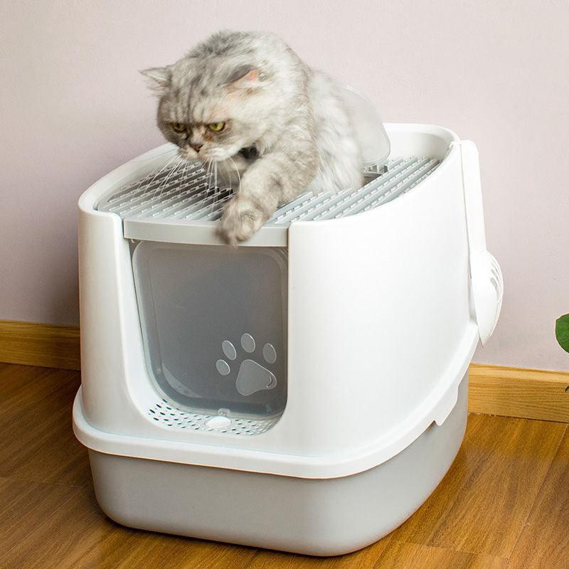 Fashionable Enclosed Cat Litter Box With Anti - Splash Design - Pets Perfect