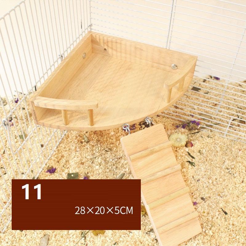 Natural Wood Hamster Playground with Swing & Fence - Pets Perfect