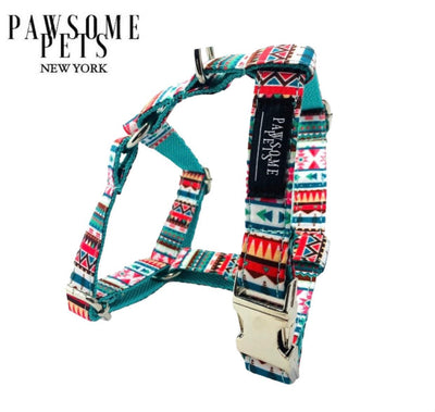 Pawsome Pets Step-in Cat Harness, Tropical Print for Easy & Secure Walks - Pets Perfect
