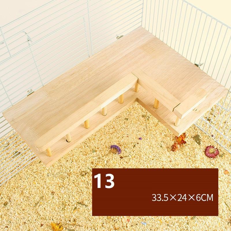 Natural Wood Hamster Playground with Swing & Fence - Pets Perfect