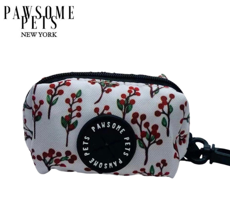 Dog Waste Bag Holder, Red Floral