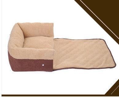 Convertible Dog Bed with Blanket - Removable Washable - Pets Perfect