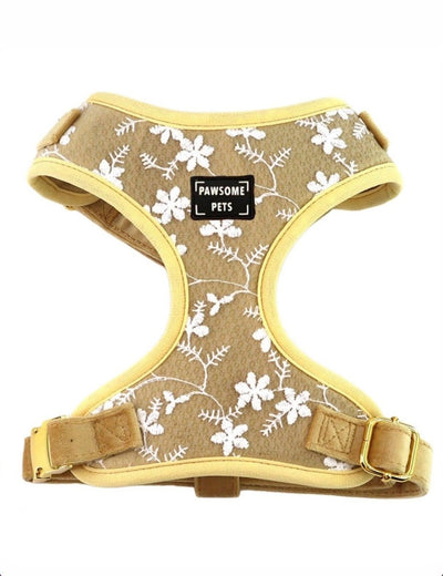 Adjustable Dog Harness, Golden Floral