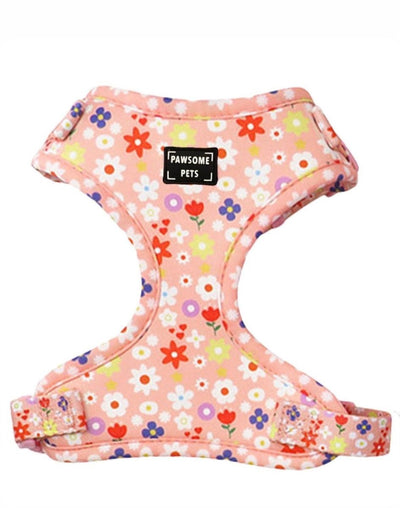Adjustable Dog Harness, Flowers Garden