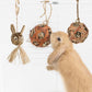 Natural Straw Hanging Chew Toy for Small Pets - Pets Perfect