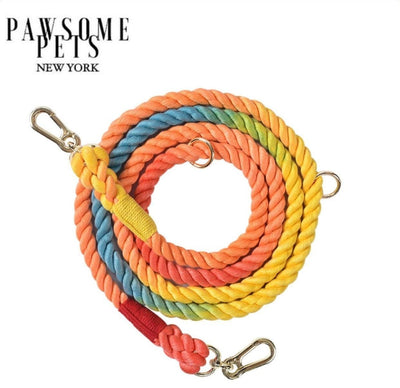 Hands-Free Dog Rope Dog Leash - Dark Rainbow