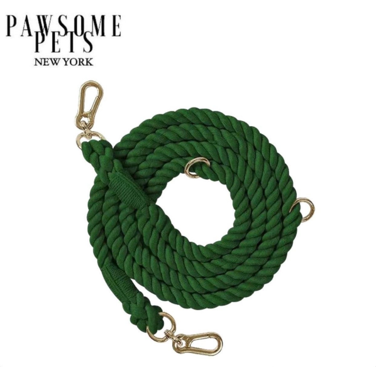 HANDS FREE DOG ROPE LEASH - HUNTER GREEN - Pets Perfect