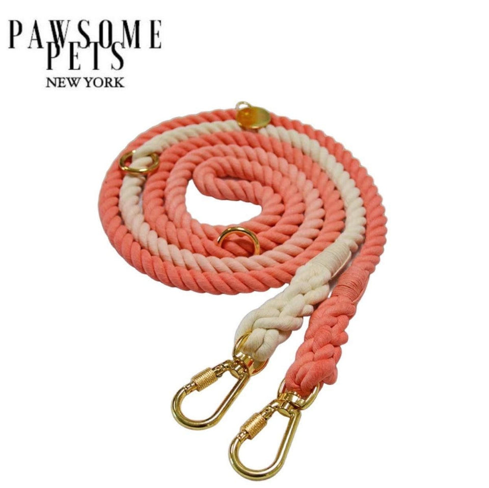 Hands-Free Dog Rope Dog Leash - Ombre Light Coral