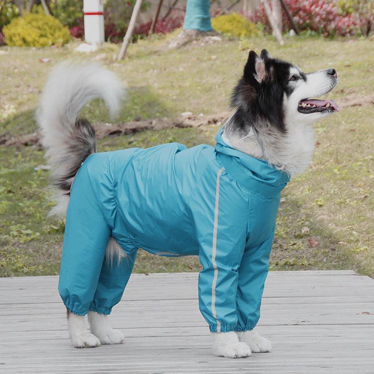 Pet Paws Waterproof Dog Poncho - Raincoat with Removable Tail Cover - Pets Perfect