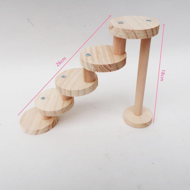Wooden Spiral Staircase Toy for Hamsters Interactive Climbing - Pets Perfect