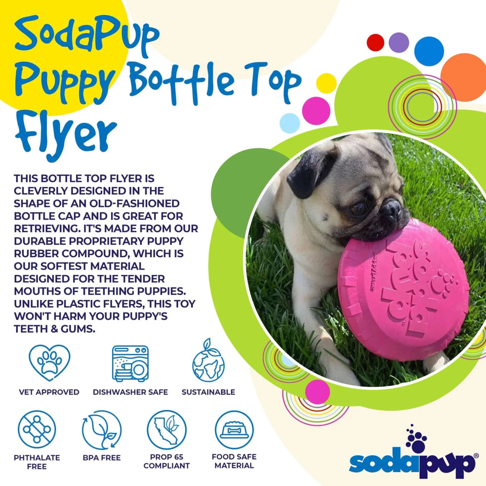 SP Puppy Bottle Top Flyer Durable Rubber Retrieving Frisbee for Puppies - Pets Perfect