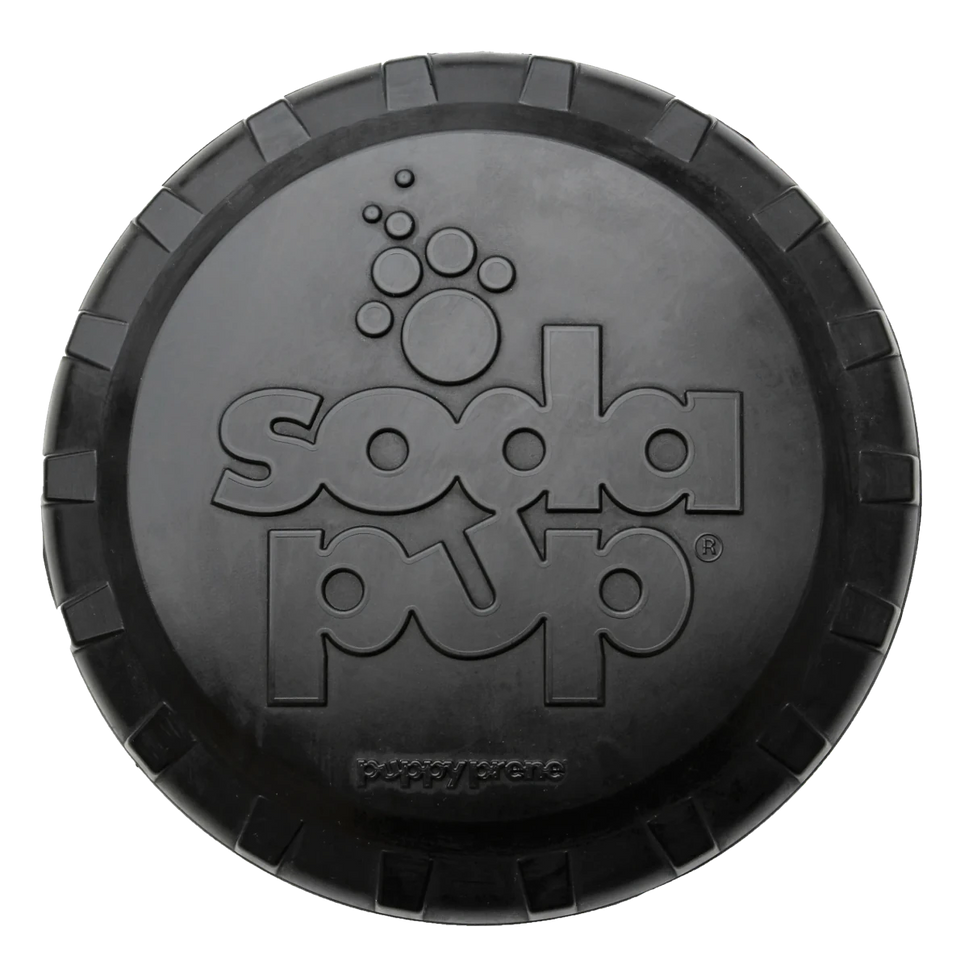 SP Bottle Top Flyer Durable Rubber Retrieving Frisbee, Orange squeeze/LARGE (9.75" DIAMETER), view 3
