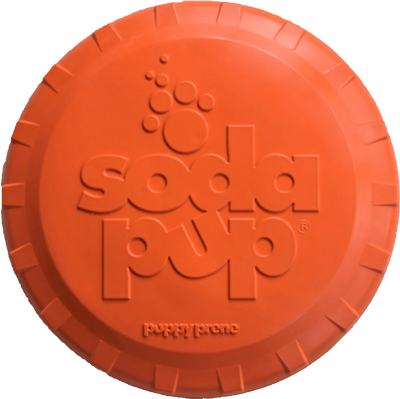 SP Bottle Top Flyer Durable Rubber Retrieving Frisbee, Orange squeeze/SMALL (7" DIAMETER)