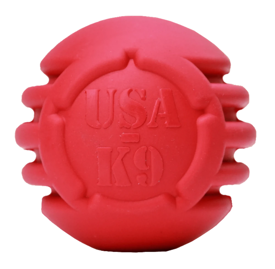 USA-K9 Stars and Stripes Ultra-Durable Rubber Dog Chew Ball - Pets Perfect