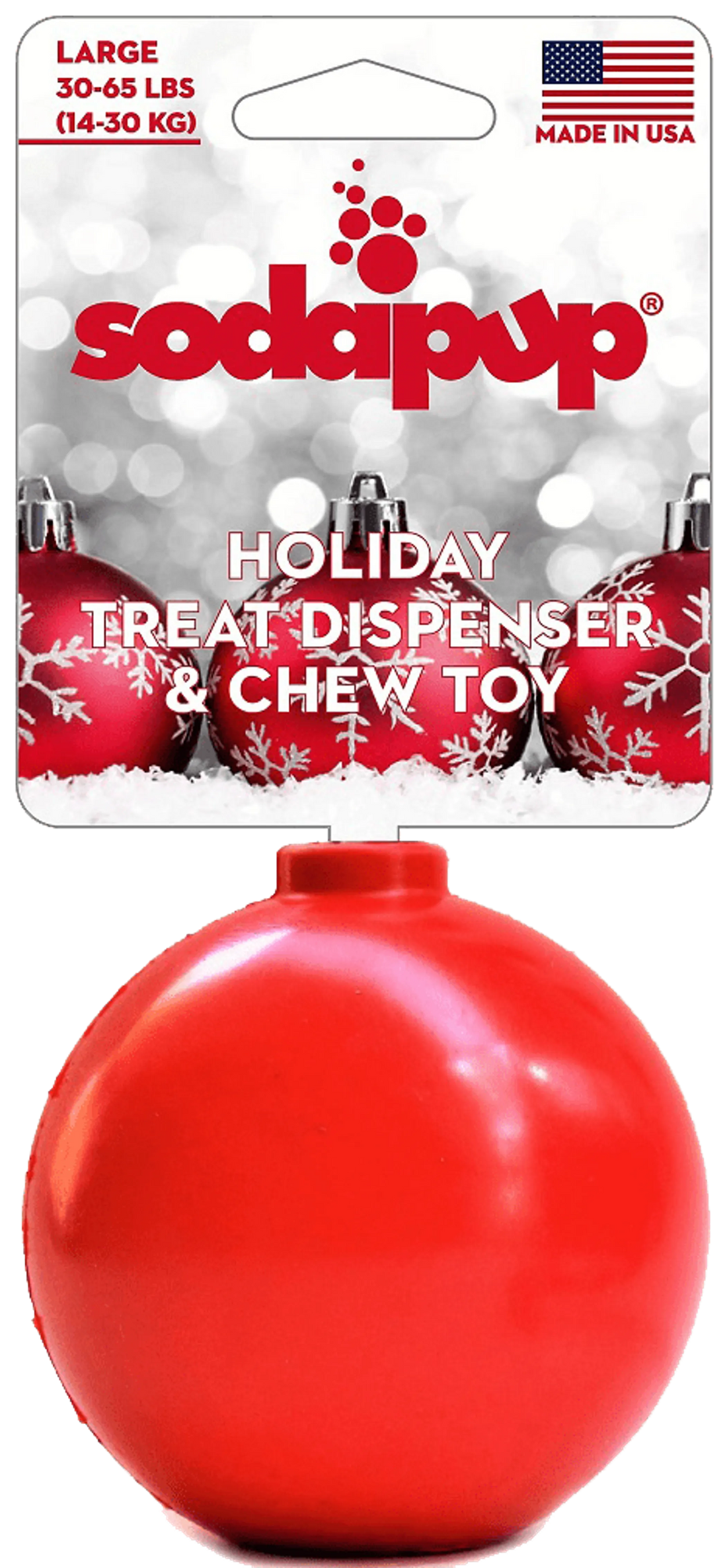 SP Christmas Ornament Durable Rubber Chew Toy & Treat Dispenser