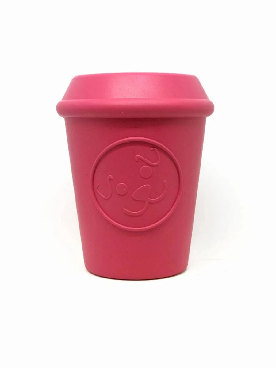Coffee Cup Durable Rubber Chew Dog Toy and Treat Dispenser, Green/LARGE, view 2