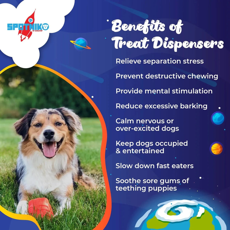 SN Rocketman Durable Rubber Treat Dispenser & Chew Dog Toy - Pets Perfect