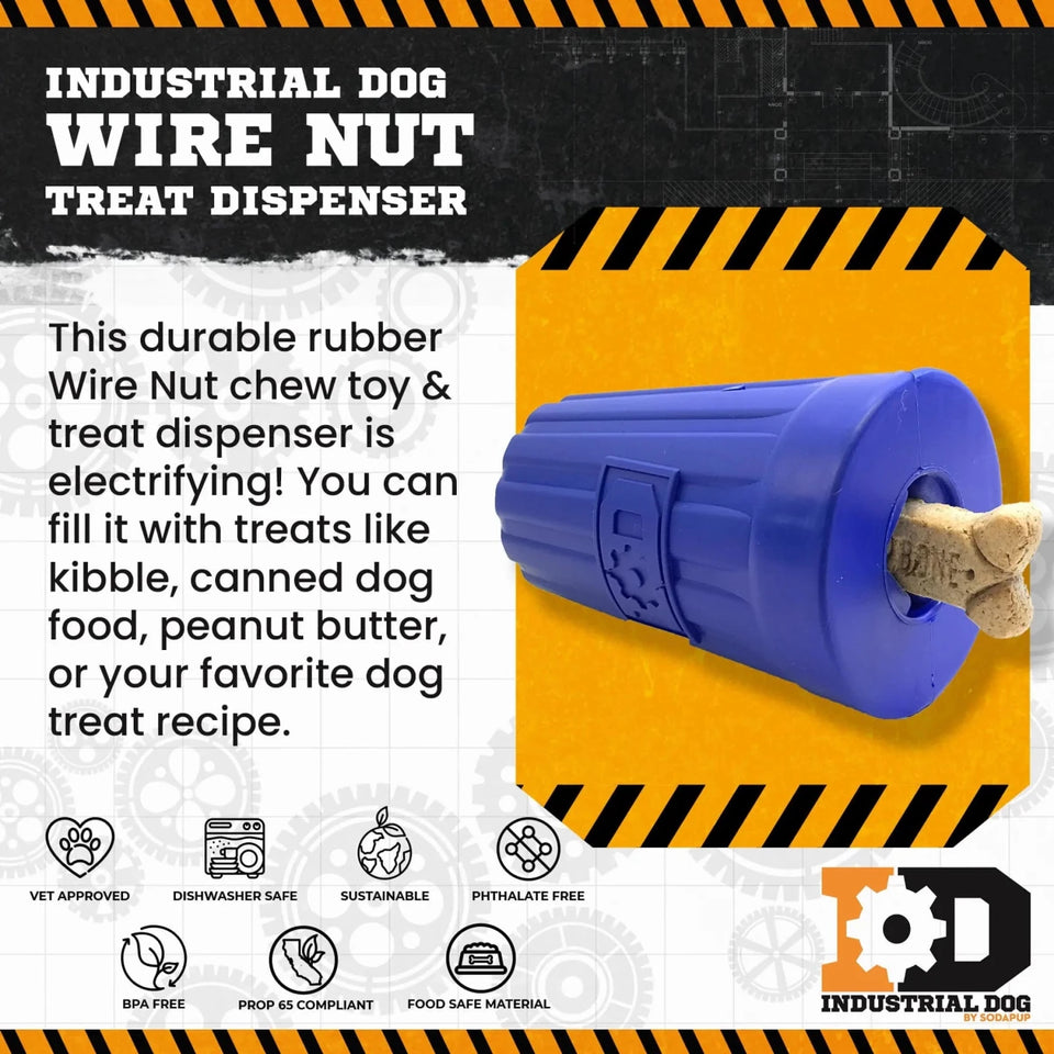 ID Wire Nut Durable Rubber Chew Dog Toy & Treat Dispenser - Pets Perfect
