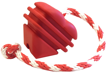 MKB Heart on a String Ultra - Durable Durable Rubber Chew Toy, Reward Toy, Tug Toy, and Retrieving Toy - Pets Perfect