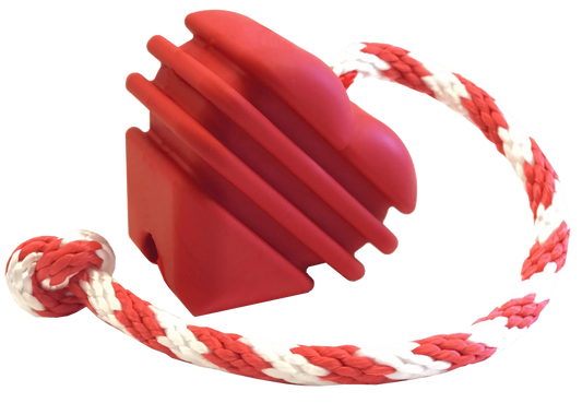 MKB Heart on a String Ultra - Durable Durable Rubber Chew Toy, Reward Toy, Tug Toy, and Retrieving Toy - Pets Perfect