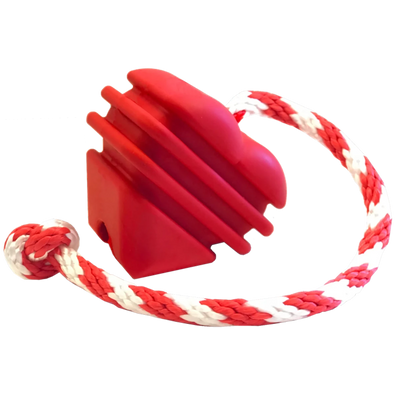 MKB Heart on a String Ultra-Durable Durable Rubber Chew Dog Toy, Reward Toy, Tug Toy, and Retrieving Toy - Pets Perfect