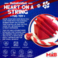 MKB Heart on a String Ultra-Durable Durable Rubber Chew Toy, Reward Toy, Tug Toy, and Retrieving Toy