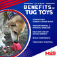MKB Heart on a String Ultra-Durable Durable Rubber Chew Toy, Reward Toy, Tug Toy, and Retrieving Toy