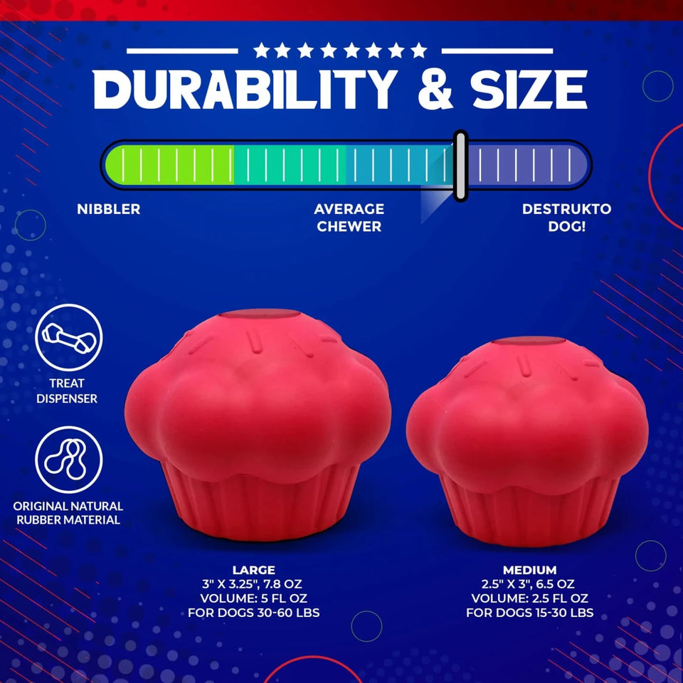 Cupcake Durable Rubber Chew Dog Toy & Treat Dispenser, view 4