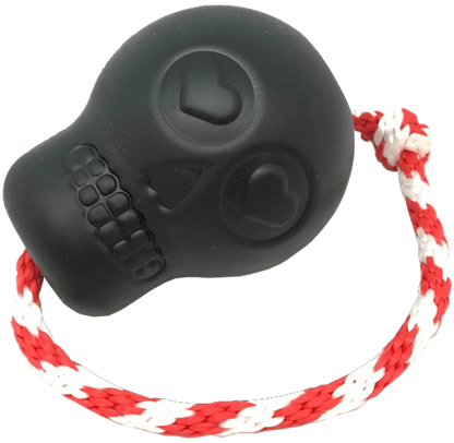 USA - K9 Skull Durable Rubber Chew Toy, Treat Dispenser, Reward Toy, Tug Toy, and Retrieving Toy - Pets Perfect
