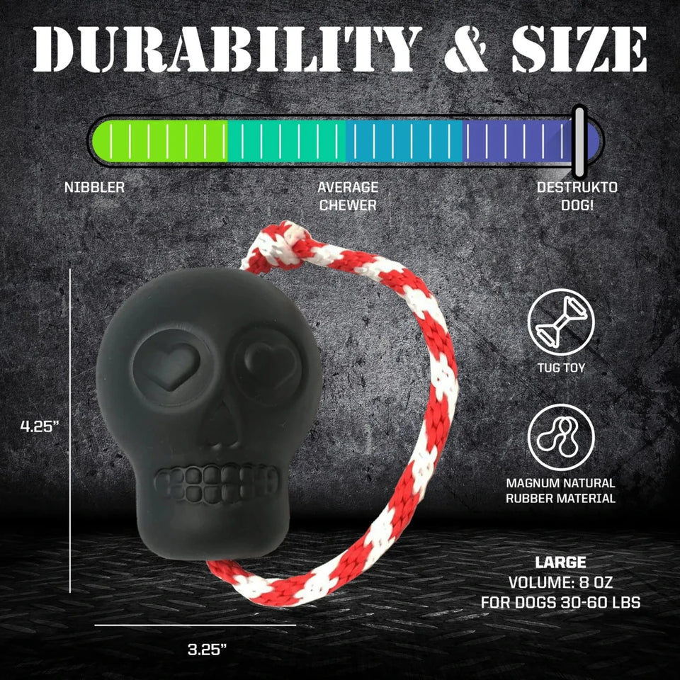 USA-K9 Skull Durable Rubber Chew Dog Toy, Treat Dispenser, Reward Toy, view 5