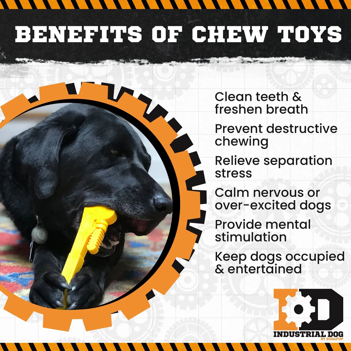ID Pipe Wrench Ultra Durable Nylon Dog Chew Toy for Aggressive Chewers - Pets Perfect