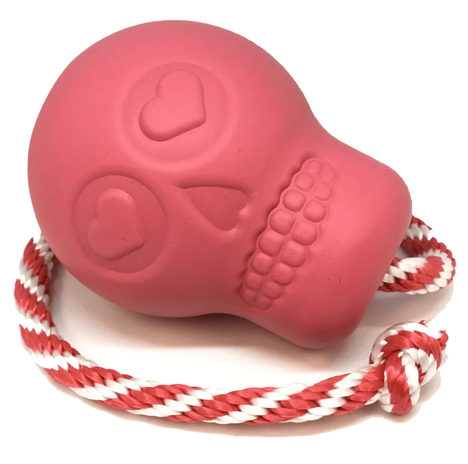 USA-K9 Skull Durable Rubber Chew Dog Toy, Treat Dispenser, Reward Toy, Pink/LARGE, view 2