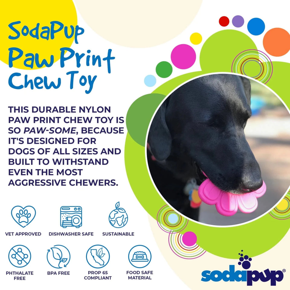 SP Paw Print Ultra Durable Nylon Dog Chew Toy for Aggressive Chewers - Pets Perfect