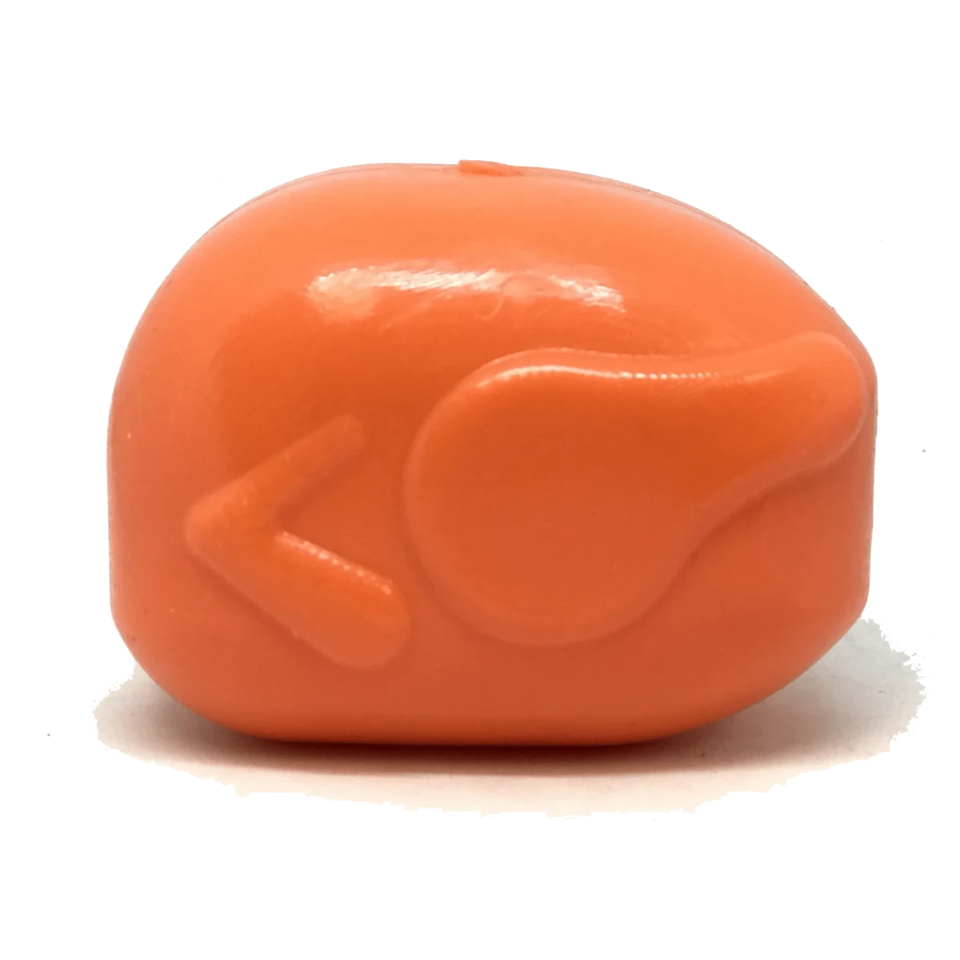 MKB Roasted Turkey Durable Rubber Chew Dog Toy & Treat Dispenser, Orange/MEDIUM