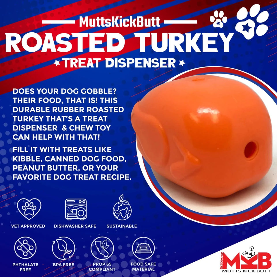 MKB Roasted Turkey Durable Rubber Chew Dog Toy & Treat Dispenser, view 5