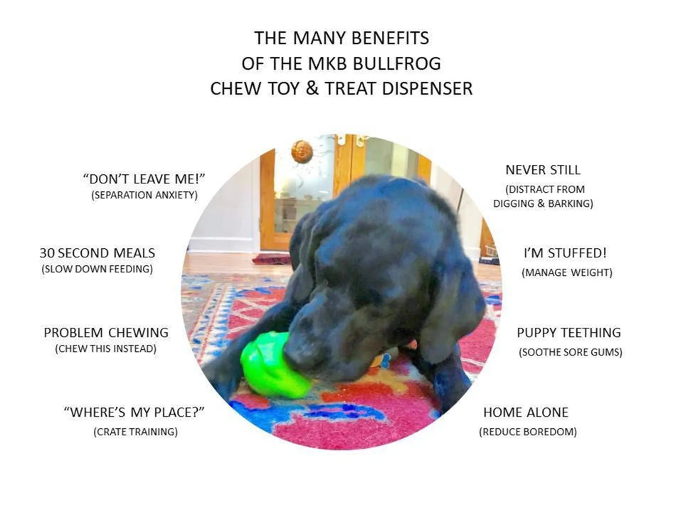 MKB Bull Frog Durable Rubber Chew Dog Toy & Treat Dispenser, view 7