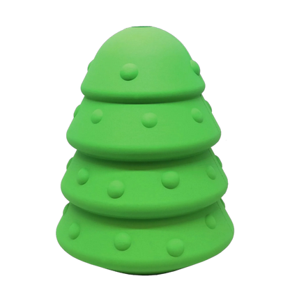 MKB Christmas Tree Durable Rubber Chew Toy & Treat Dispenser
