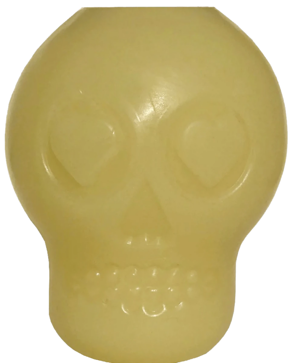 MKB Glow in the Dark Sugar Skull Chew Dog Toy & Treat Dispenser - Pets Perfect