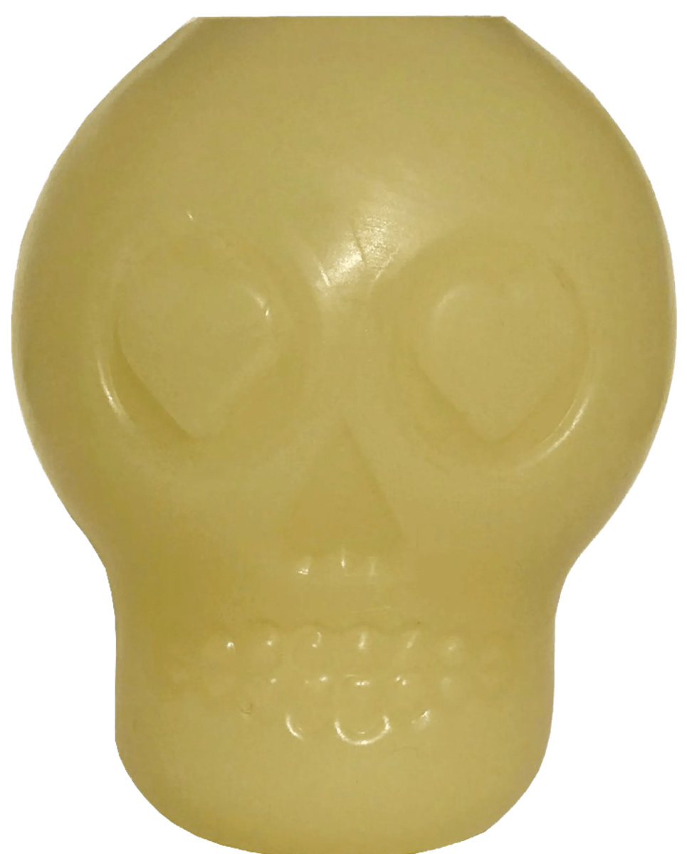 MKB Glow in the Dark Sugar Skull Chew Toy & Treat Dispenser - Pets Perfect