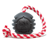 USA - K9 Magnum Black Stars and Stripes Ultra - Durable Rubber Chew Toy, Reward Toy, Tug Toy, and Retrieving Toy - Pets Perfect