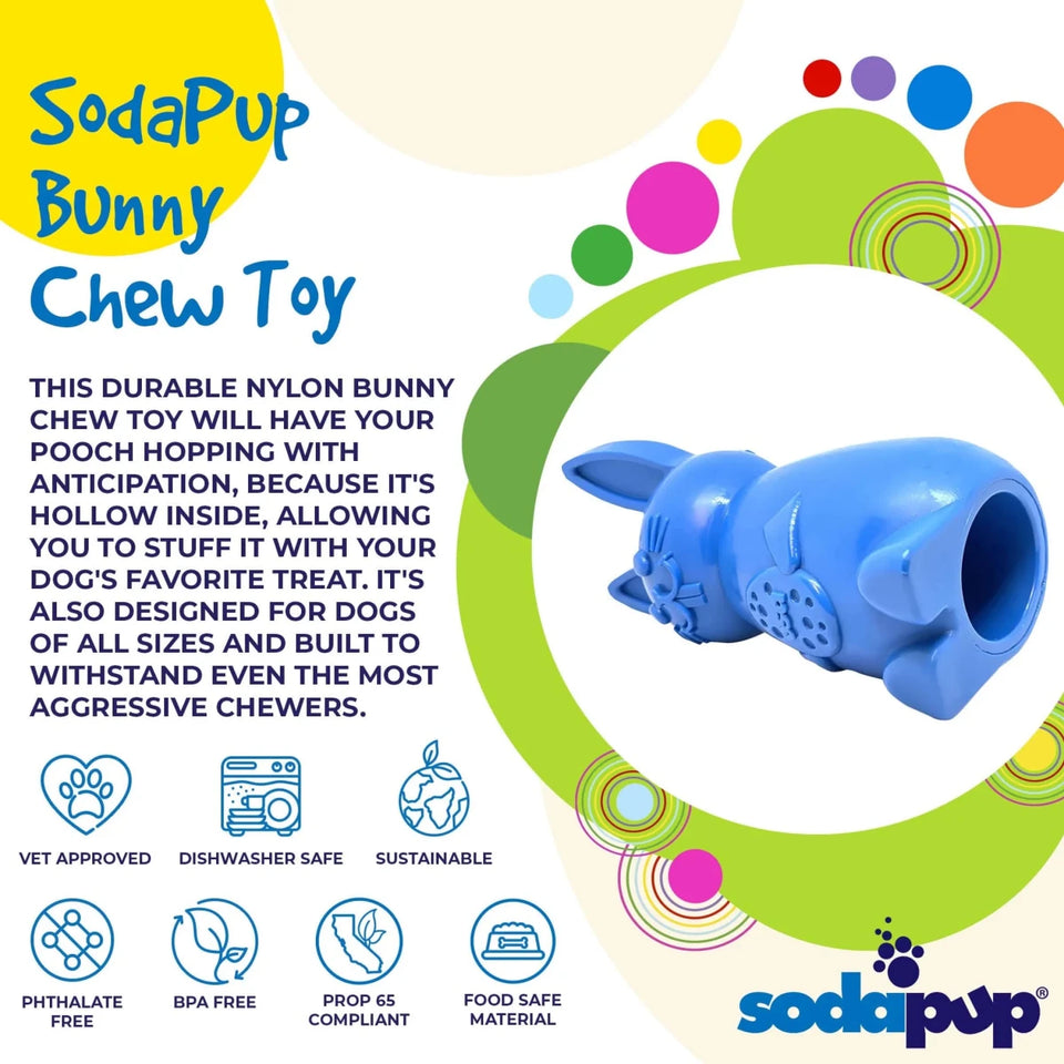 Durable Nylon Bunny Chew Dog Toy and Enrichment Toy for Aggressive Chewers - Pets Perfect