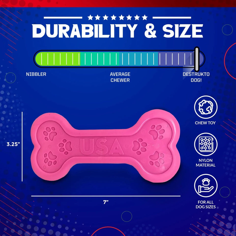 MKB Bone Ultra Durable Nylon Dog Chew Toy for Aggressive Chewers - Pets Perfect