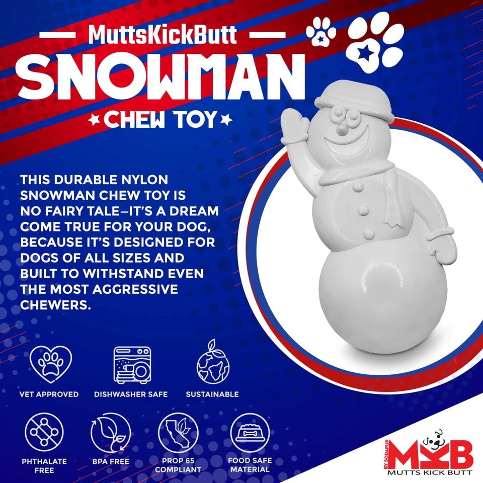 MKB Snowman Ultra Durable Nylon Dog Chew Toy for Aggressive Chewers - Pets Perfect