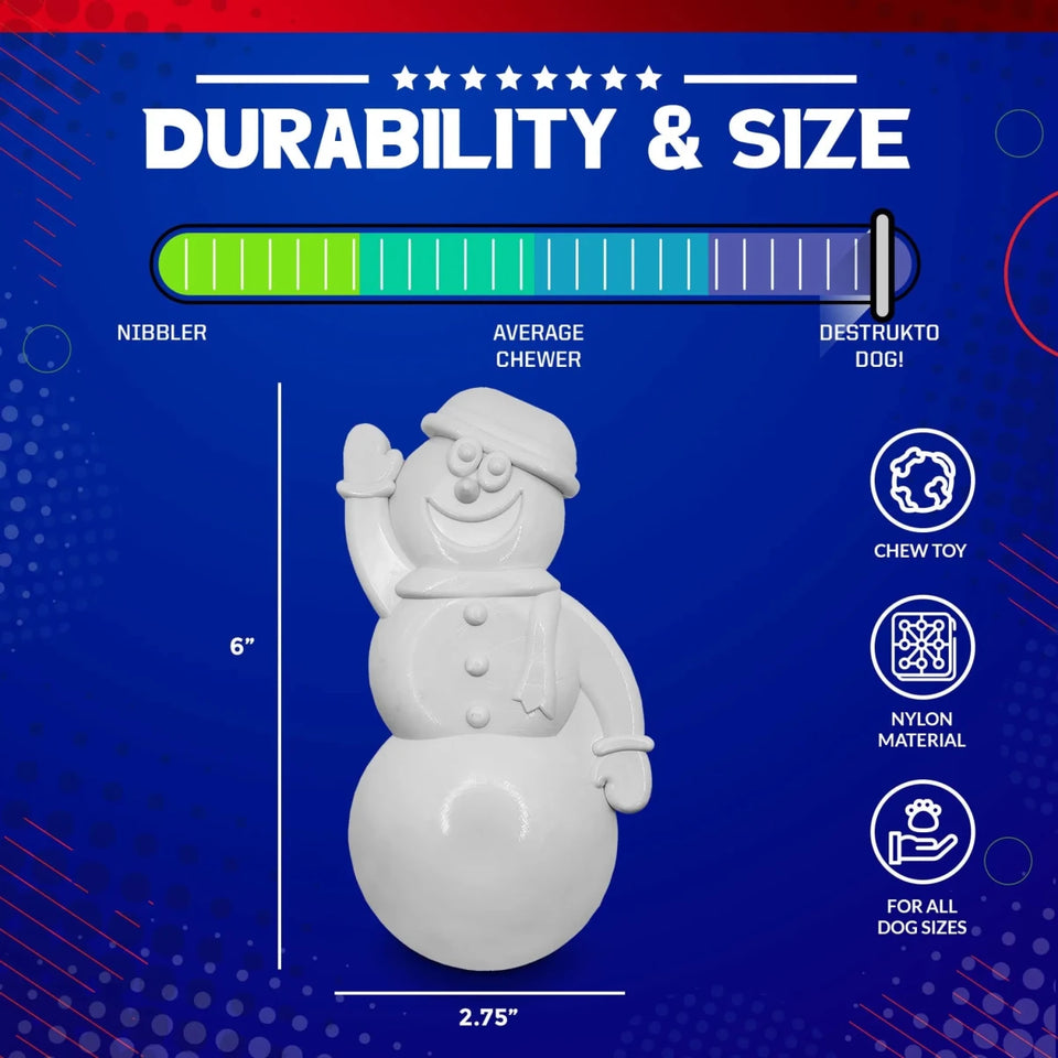 MKB Snowman Ultra Durable Nylon Dog Chew Toy for Aggressive Chewers - Pets Perfect