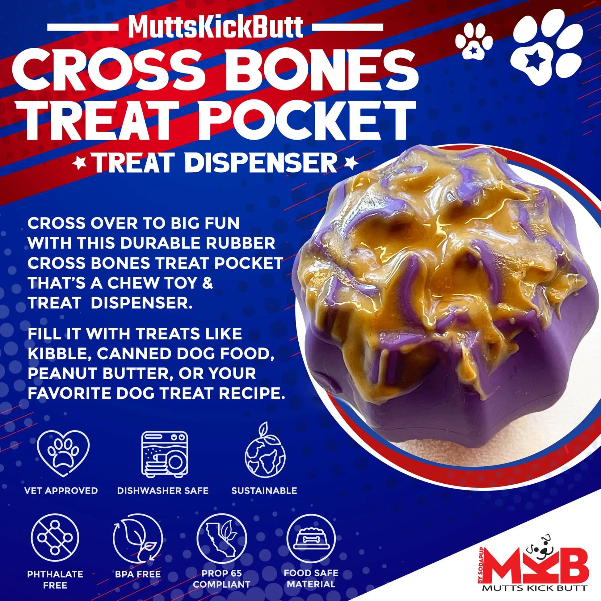 MKB Cross Bones Treat Pocket - Pets Perfect