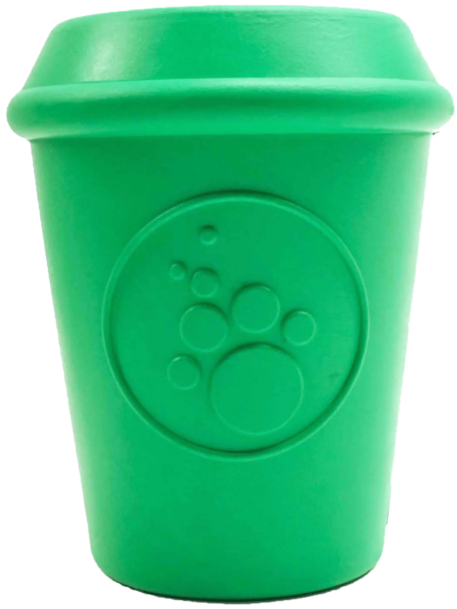 Coffee Cup Dog Chew Toy - Durable Rubber Treat Dispenser for Medium to Large Dogs - Pets Perfect