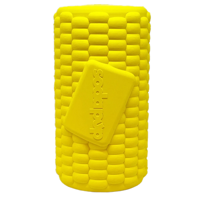 SodaPup Corn on the Cob Dog Treat Dispenser, Yellow/MEDIUM